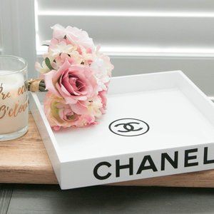 White Chanel Square Tray